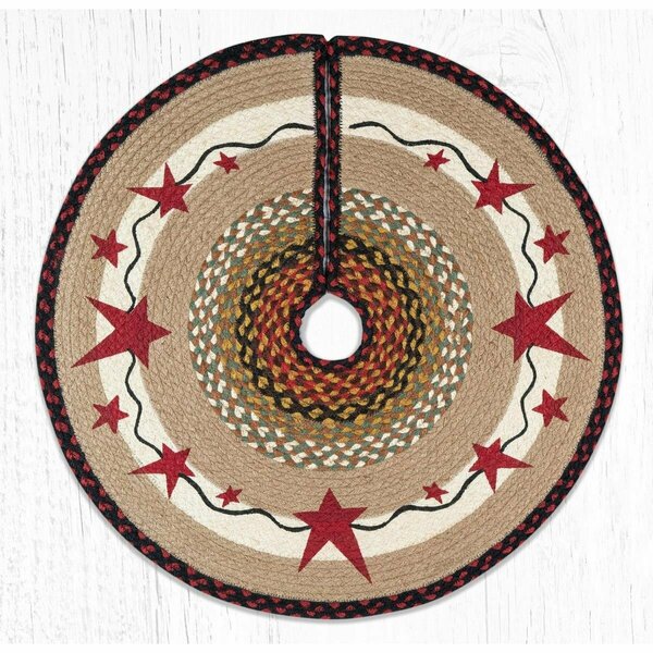 Dingbat 30 x 30 in. TSP-19 Round Primitive Stars Burgundy Printed Tree Skirt DI2846064